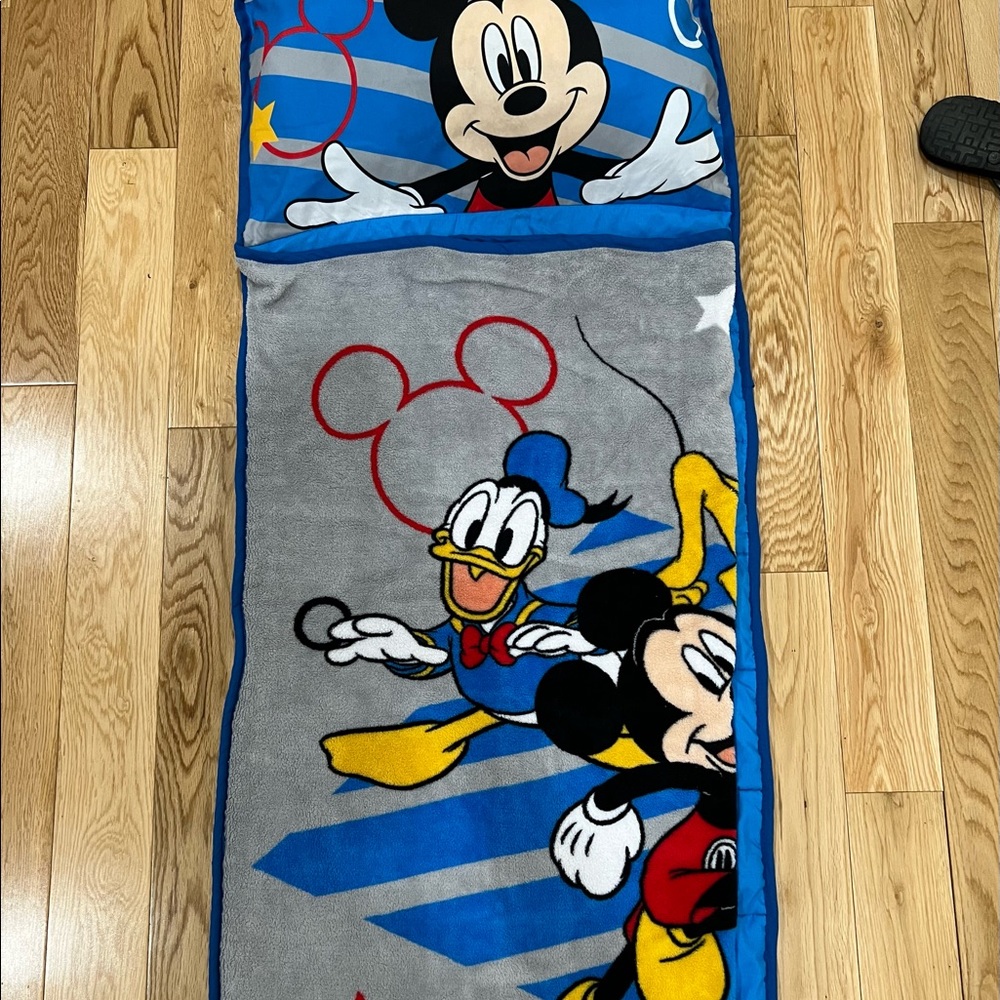 Mickey Mouse toddler rolled nap mat with pillow